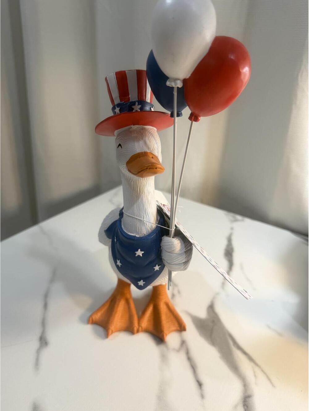 Stars & Stripes PATRIOTIC GOOSE with Red Rain Boots  1423